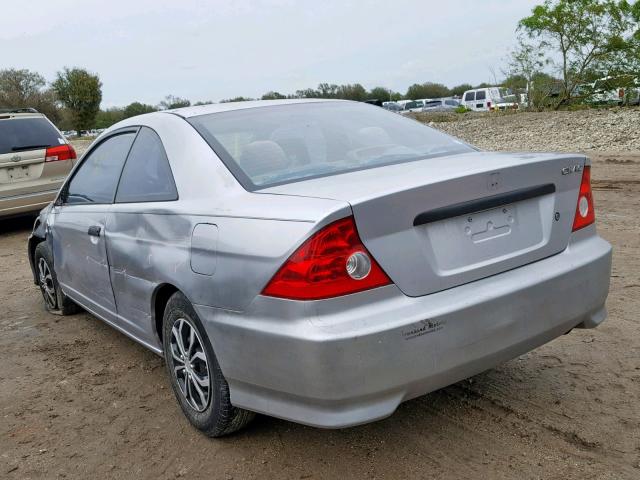 1HGEM22185L039504 - 2005 HONDA CIVIC DX V SILVER photo 3