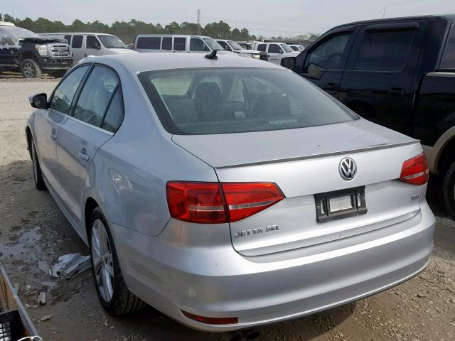 3VWL07AJ3FM357978 - 2015 VOLKSWAGEN JETTA SEL SILVER photo 3