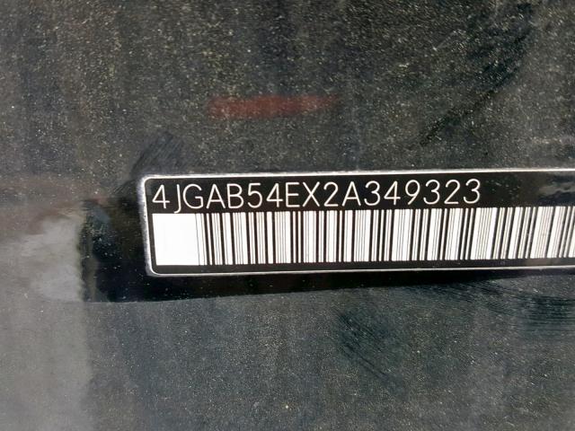 4JGAB54EX2A349323 - 2002 MERCEDES-BENZ ML 320 BLACK photo 10