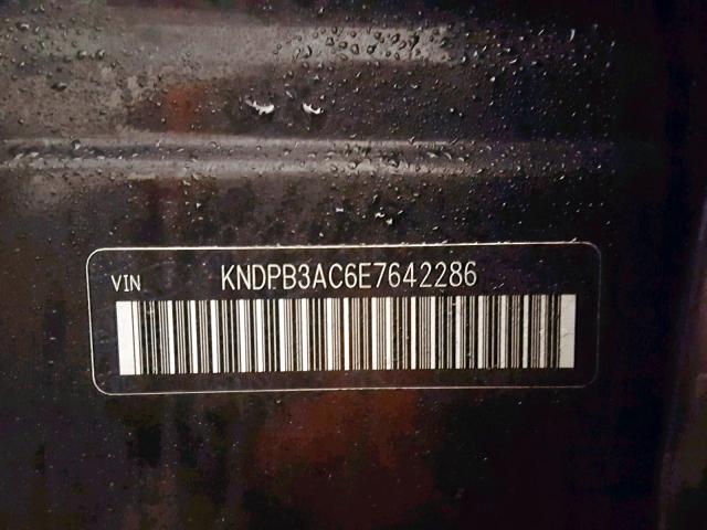 KNDPB3AC6E7642286 - 2014 KIA SPORTAGE B BLACK photo 10