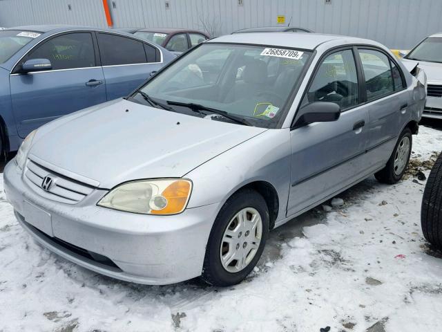 2HGES15152H587478 - 2002 HONDA CIVIC DX SILVER photo 2