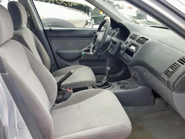 2HGES15152H587478 - 2002 HONDA CIVIC DX SILVER photo 5