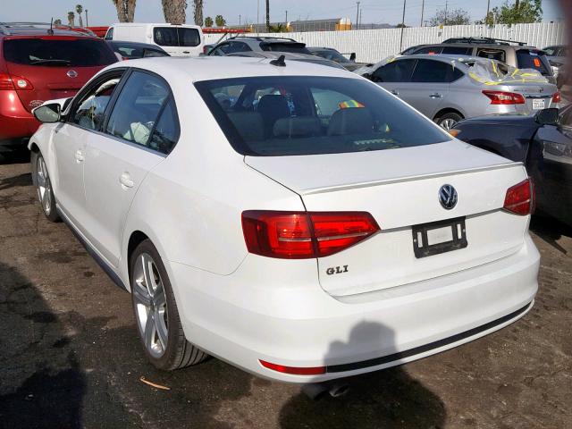 3VW4T7AJ8FM347720 - 2015 VOLKSWAGEN JETTA GLI WHITE photo 3