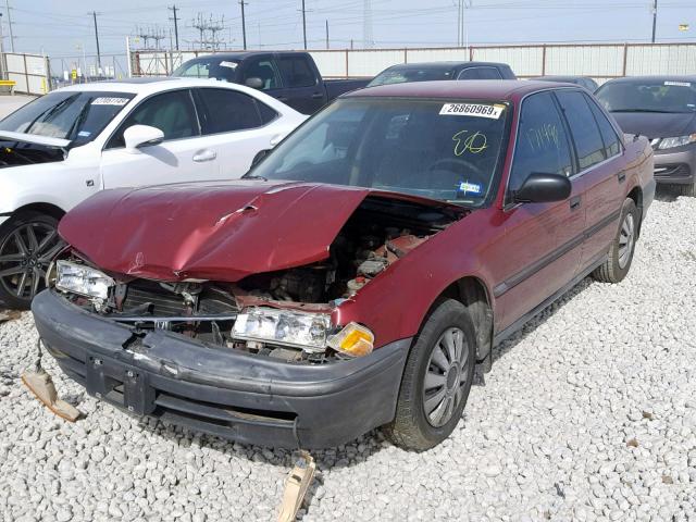 1HGCB7546NA058550 - 1992 HONDA ACCORD DX MAROON photo 2