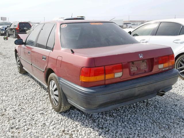 1HGCB7546NA058550 - 1992 HONDA ACCORD DX MAROON photo 3