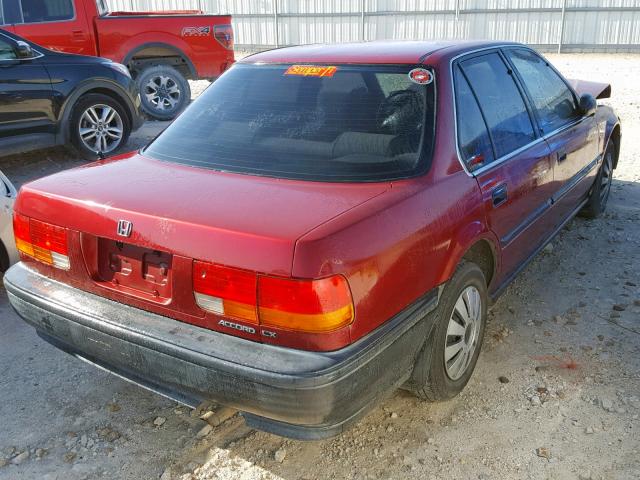 1HGCB7546NA058550 - 1992 HONDA ACCORD DX MAROON photo 4