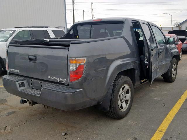 2HJYK16208H503672 - 2008 HONDA RIDGELINE GRAY photo 4