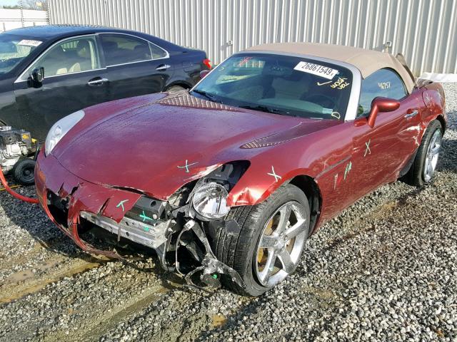 1G2MN35B19Y102702 - 2009 PONTIAC SOLSTICE BURGUNDY photo 2