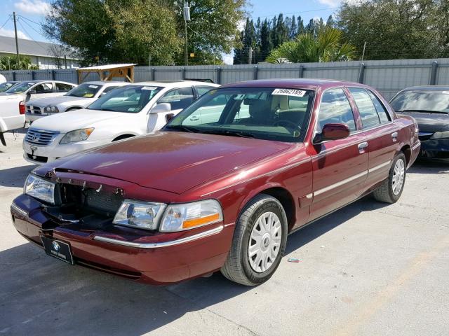 2MEFM74W44X681632 - 2004 MERCURY GRAND MARQ RED photo 2