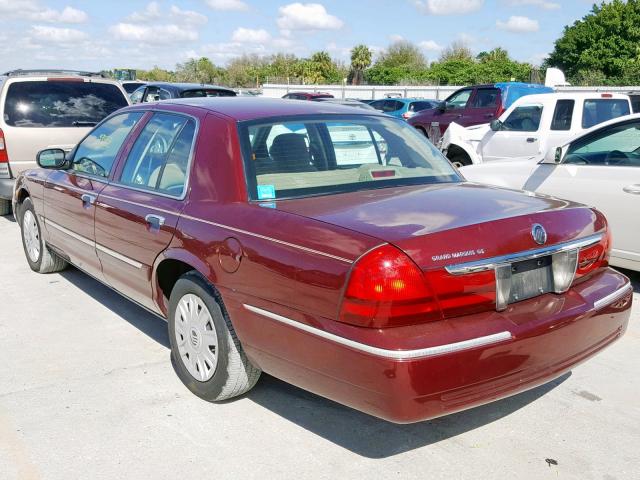 2MEFM74W44X681632 - 2004 MERCURY GRAND MARQ RED photo 3