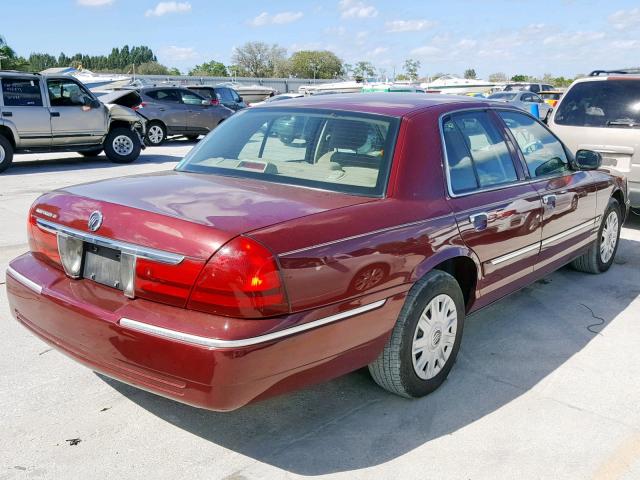 2MEFM74W44X681632 - 2004 MERCURY GRAND MARQ RED photo 4