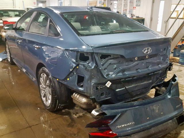 5NPE34AF0FH238479 - 2015 HYUNDAI SONATA SPO BLUE photo 3