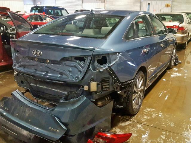 5NPE34AF0FH238479 - 2015 HYUNDAI SONATA SPO BLUE photo 4