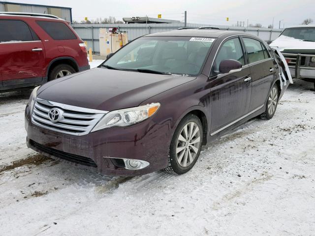 4T1BK3DB7BU391977 - 2011 TOYOTA AVALON BAS BURGUNDY photo 2