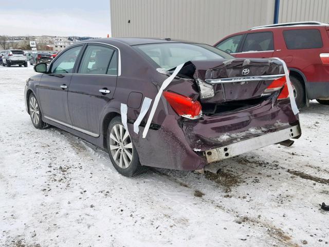 4T1BK3DB7BU391977 - 2011 TOYOTA AVALON BAS BURGUNDY photo 3