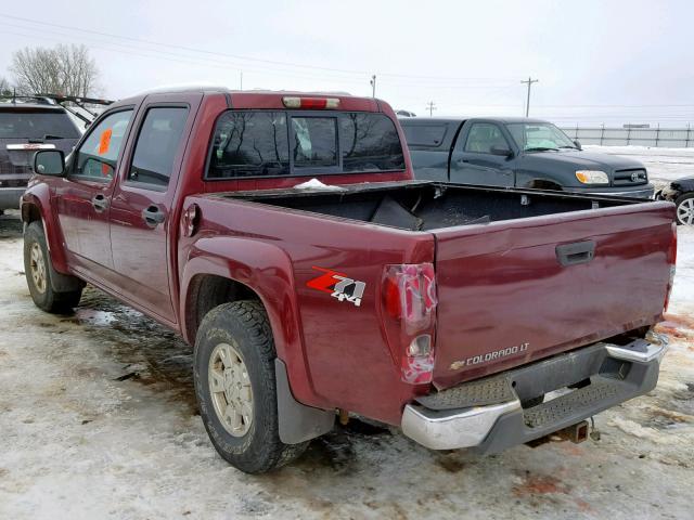 1GCDT13E878228152 - 2007 CHEVROLET COLORADO MAROON photo 3