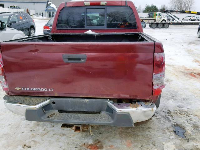 1GCDT13E878228152 - 2007 CHEVROLET COLORADO MAROON photo 9