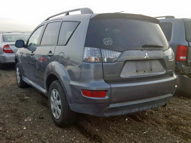 JA4AS2AWXCU008711 - 2012 MITSUBISHI OUTLANDER GRAY photo 3