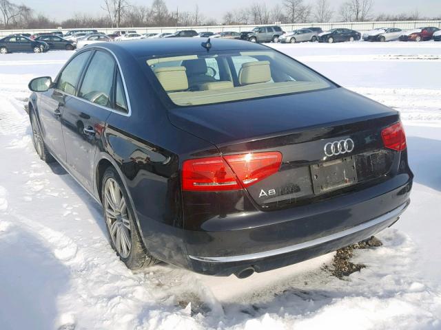 WAUAGAFD7EN006143 - 2014 AUDI A8 QUATTRO BLACK photo 3