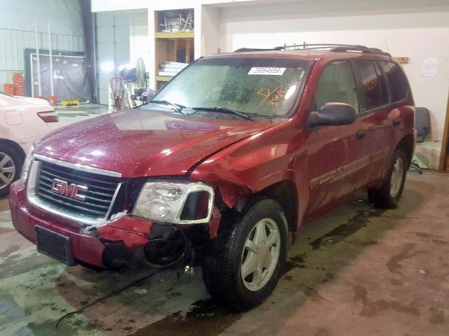 1GKDT13S532393969 - 2003 GMC ENVOY MAROON photo 2