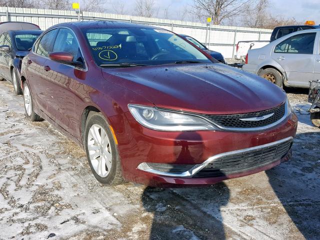 1C3CCCAB2FN712239 - 2015 CHRYSLER 200 LIMITE MAROON photo 1