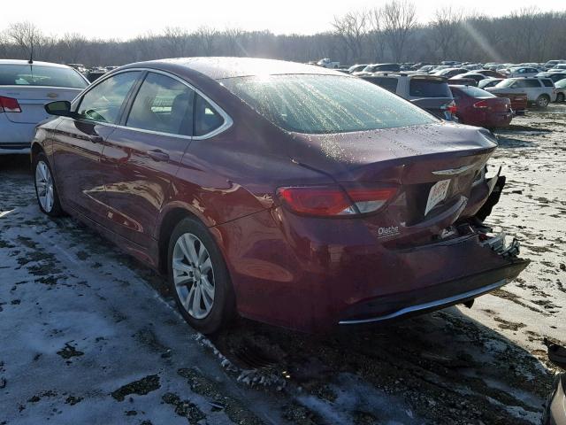 1C3CCCAB2FN712239 - 2015 CHRYSLER 200 LIMITE MAROON photo 3