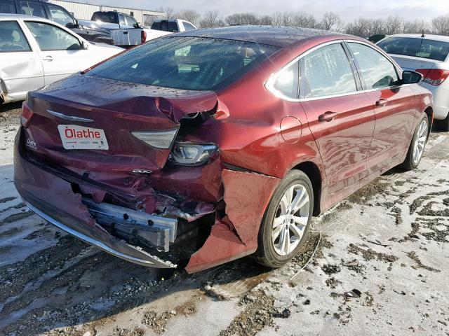 1C3CCCAB2FN712239 - 2015 CHRYSLER 200 LIMITE MAROON photo 4