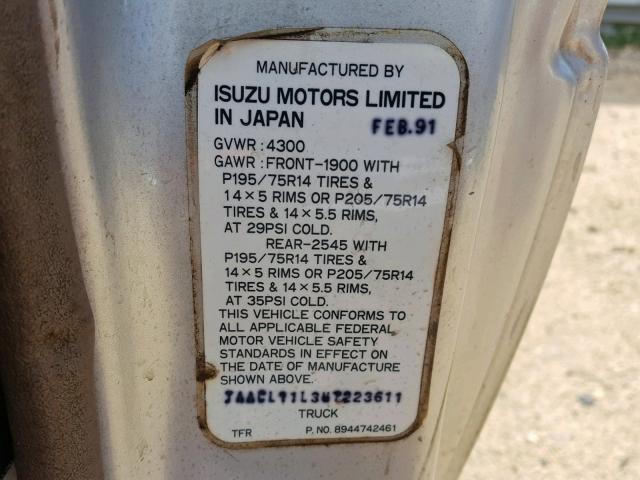 JAACL11L3M7223611 - 1991 ISUZU CONVENTION SILVER photo 10