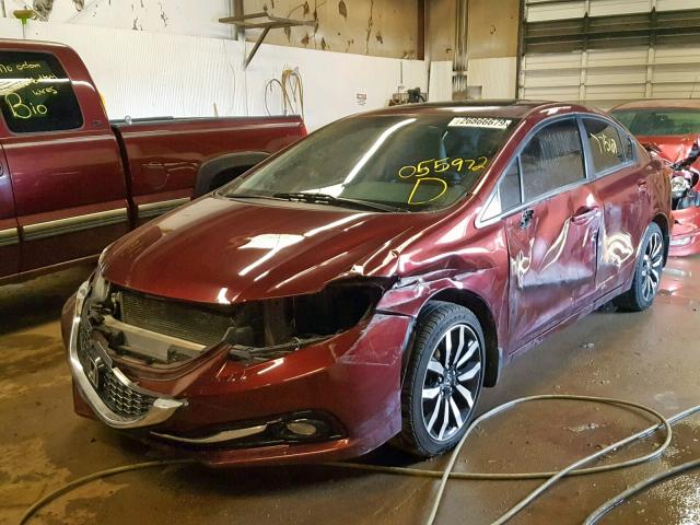 19XFB2F99EE055972 - 2014 HONDA CIVIC EXL MAROON photo 2