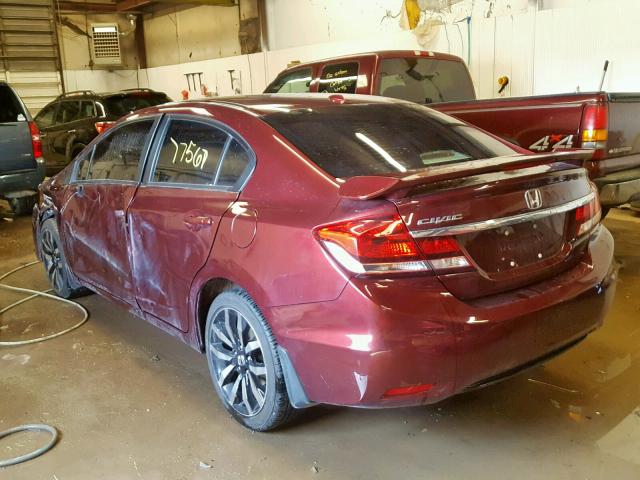 19XFB2F99EE055972 - 2014 HONDA CIVIC EXL MAROON photo 3