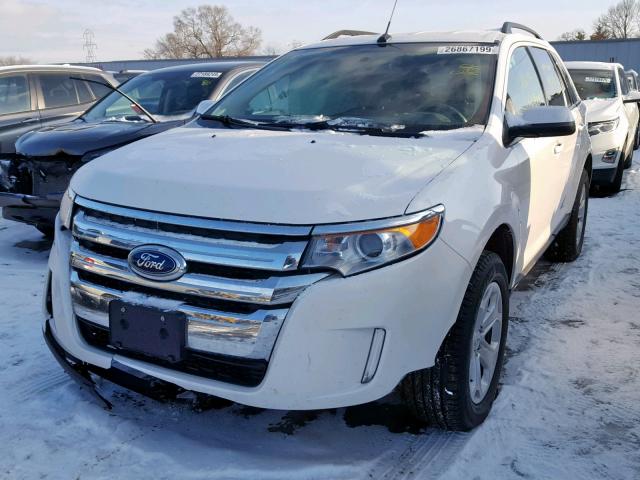 2FMDK4JC5DBA40117 - 2013 FORD EDGE SEL WHITE photo 2