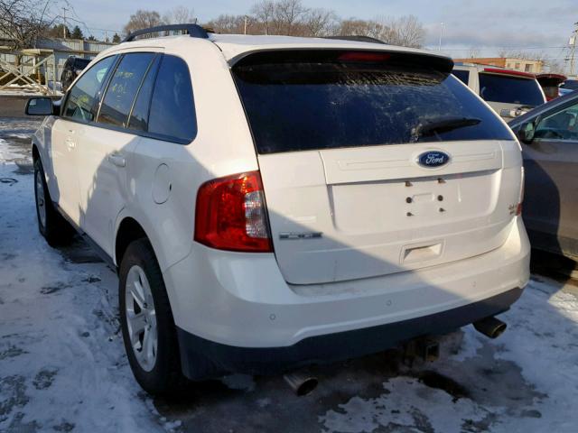 2FMDK4JC5DBA40117 - 2013 FORD EDGE SEL WHITE photo 3