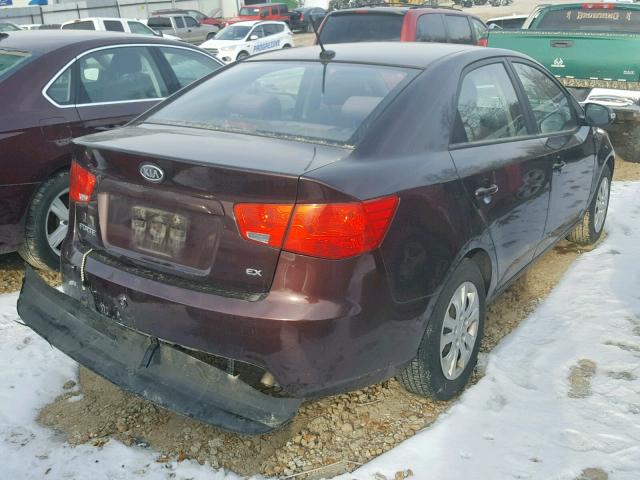 KNAFU4A24A5197052 - 2010 KIA FORTE EX PURPLE photo 4