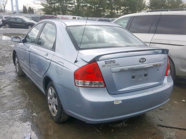 KNAFE122985569649 - 2008 KIA SPECTRA EX BLUE photo 3