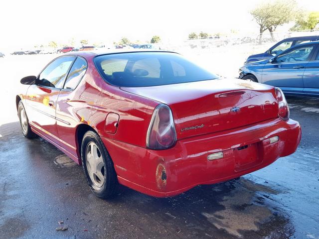 2G1WW12E859111439 - 2005 CHEVROLET MONTE CARL RED photo 3