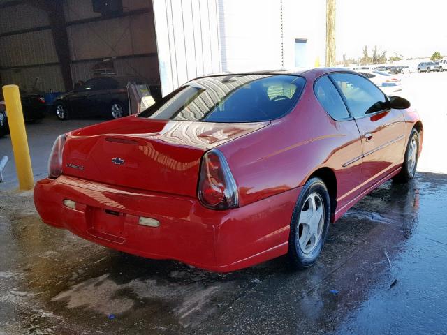 2G1WW12E859111439 - 2005 CHEVROLET MONTE CARL RED photo 4