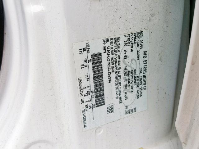 5LMFU27R84LJ34394 - 2004 LINCOLN NAVIGATOR Ақ фото 10