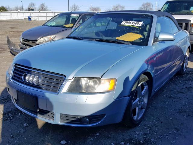 WAUAC48H64K018720 - 2004 AUDI A4 1.8 CAB BLUE photo 2