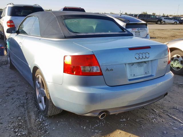 WAUAC48H64K018720 - 2004 AUDI A4 1.8 CAB BLUE photo 3