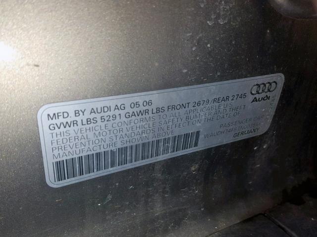 WAUDH74F87N003546 - 2007 AUDI A6 3.2 QUA GOLD photo 10