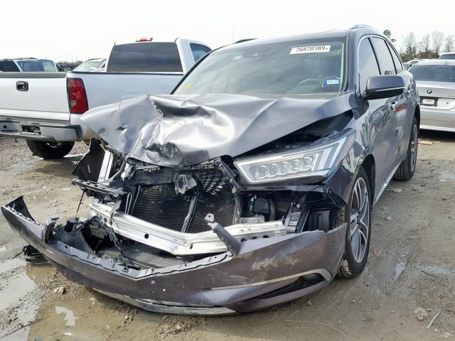 5FRYD3H89HB008807 - 2017 ACURA MDX ADVANC GRAY photo 2