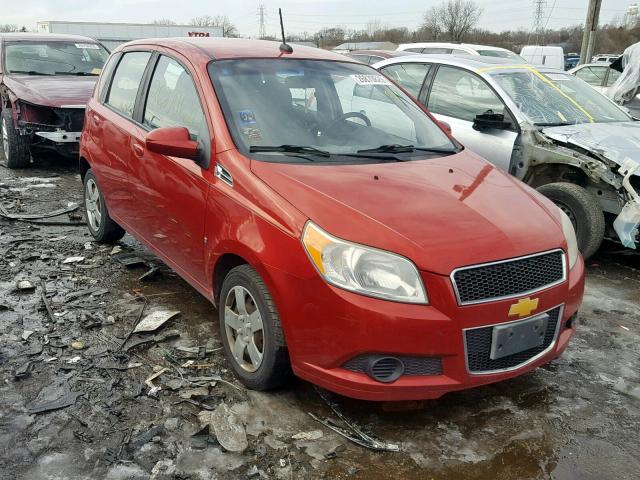 KL1TD66E29B645930 - 2009 CHEVROLET AVEO LS RED photo 1