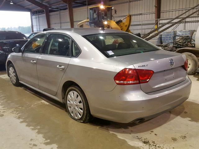 1VWAP7A38CC031658 - 2012 VOLKSWAGEN PASSAT S SILVER photo 3