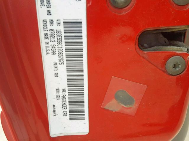 1B3ES56C12D657675 - 2002 DODGE NEON ES RED photo 10