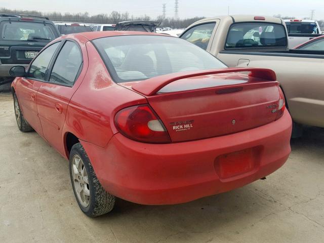 1B3ES56C12D657675 - 2002 DODGE NEON ES RED photo 3