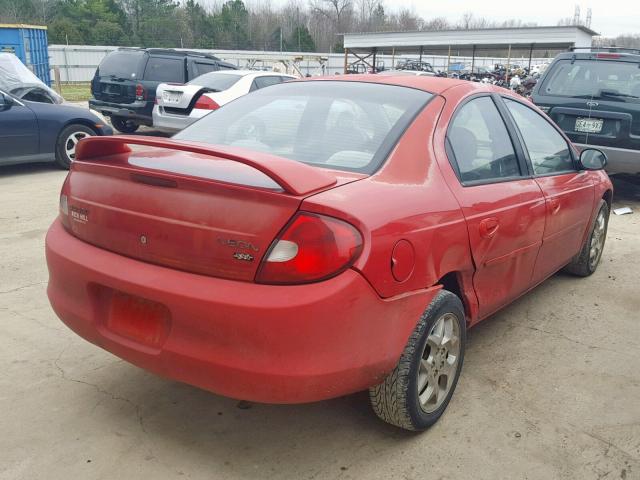 1B3ES56C12D657675 - 2002 DODGE NEON ES RED photo 4