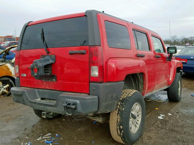 5GTDN136968106846 - 2006 HUMMER H3 RED photo 4