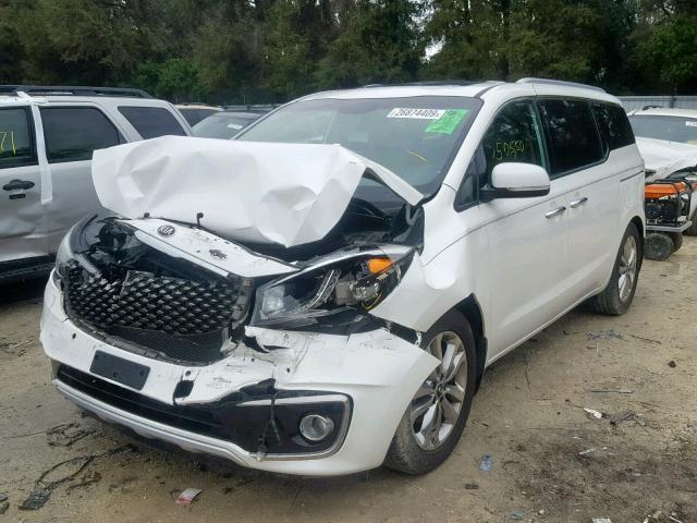 KNDME5C19F6037798 - 2015 KIA SEDONA SXL WHITE photo 2