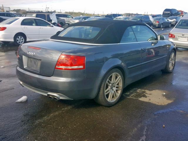 WUARL48H18K900103 - 2008 AUDI S4 QUATTRO GRAY photo 4