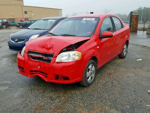 KL1TD56617B173011 - 2007 CHEVROLET AVEO BASE Қызыл фото 2